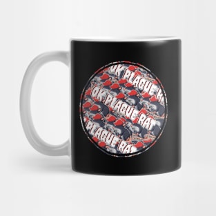 OK Plague Rat Red Hat Crowd Design Diagonal Print Circle Mug